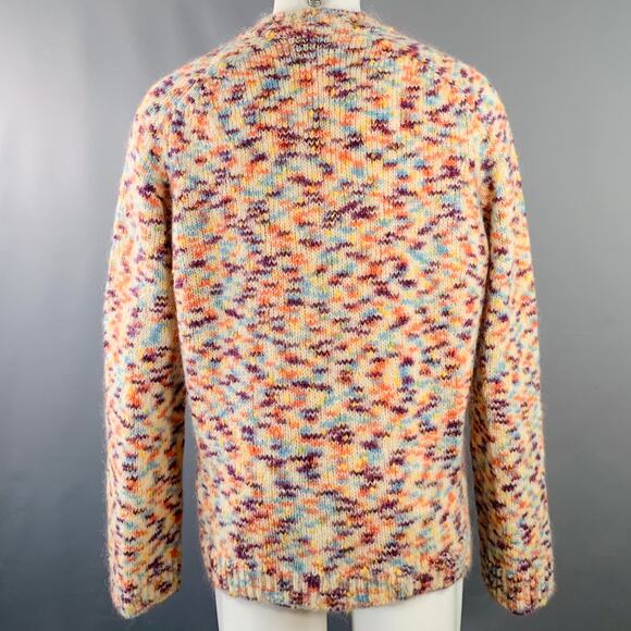 A.P.C. Size M Cream Multi Color Melange Wool Blend Crew Neck Sweater - Picture 4 of 6
